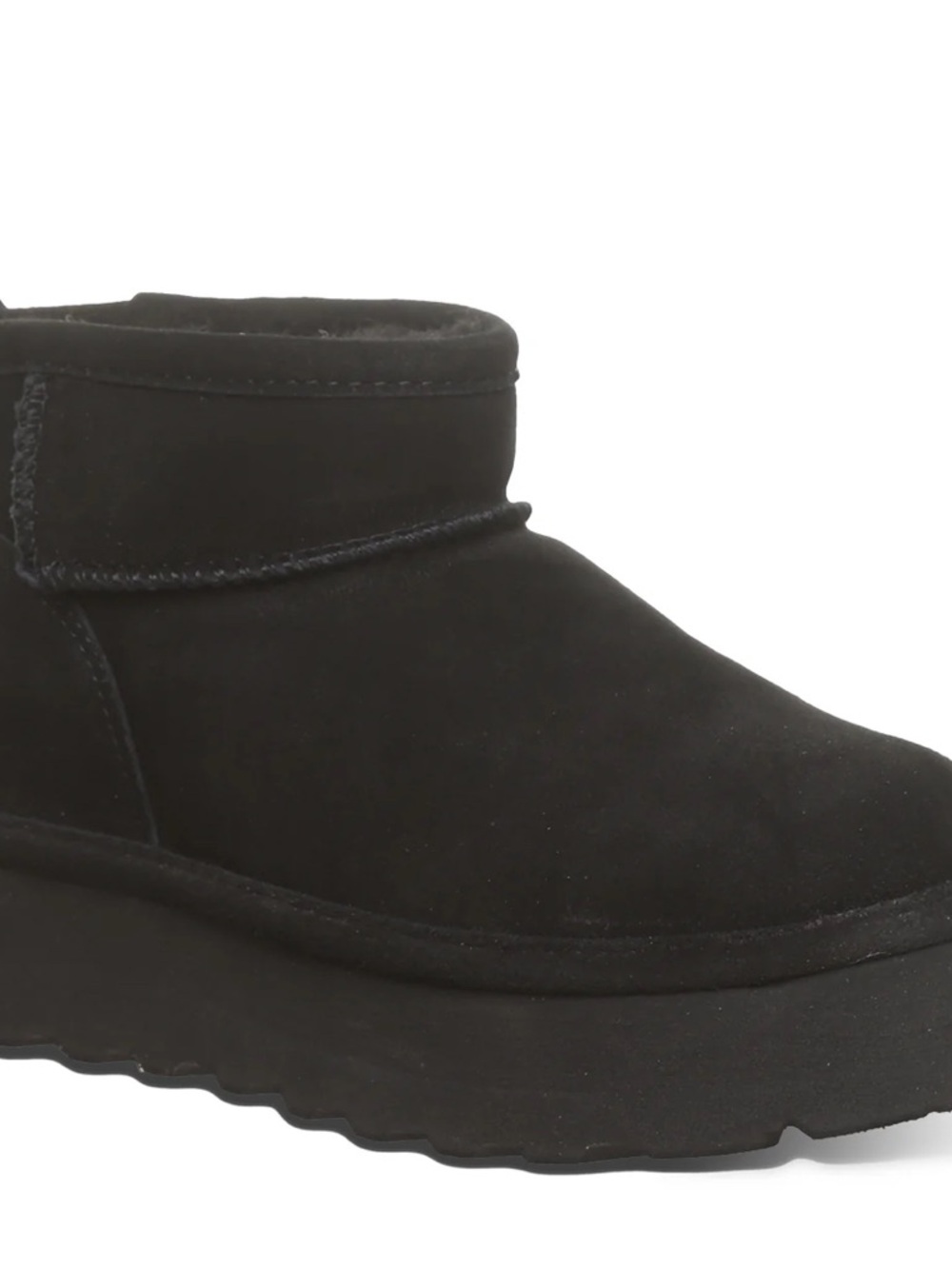 BearPaw Women's Black Platform Ankle Boots